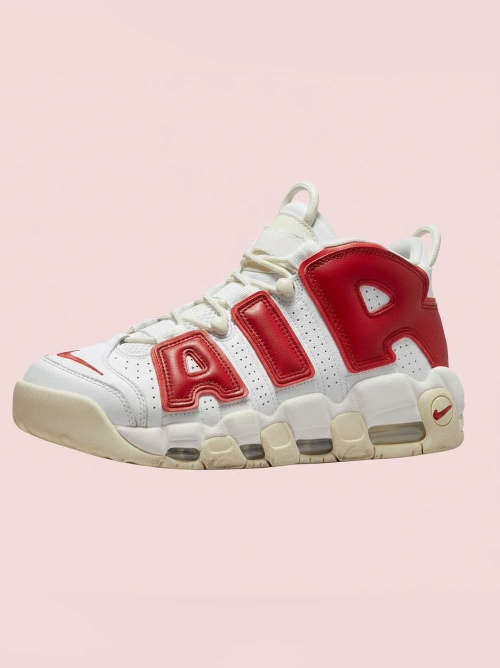 Nike Kids White Sneakers with Red Lettering